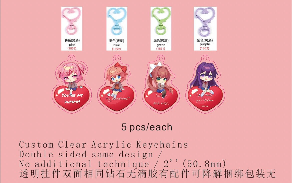DDLC Valentines Character Keychains